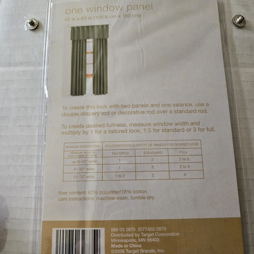 Sage Green Window Panel Set, 42